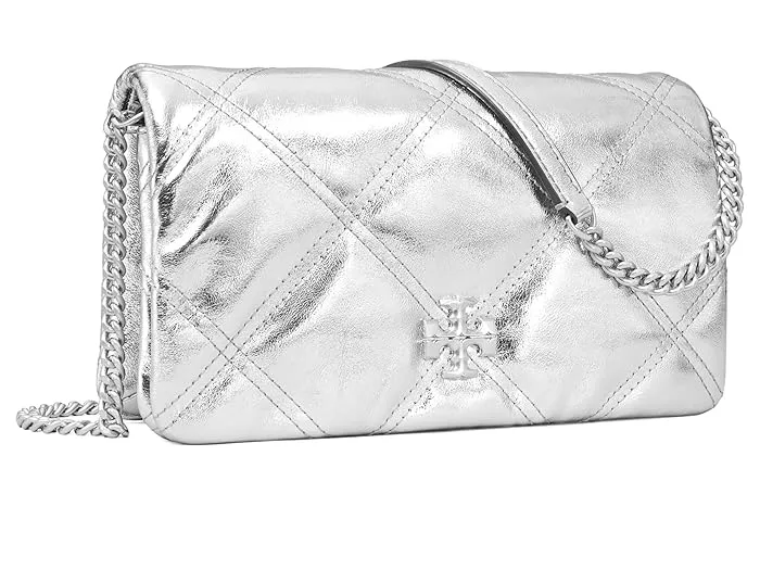 Tory Burch Kira Metallic Diamond Quilt Chain Wallet