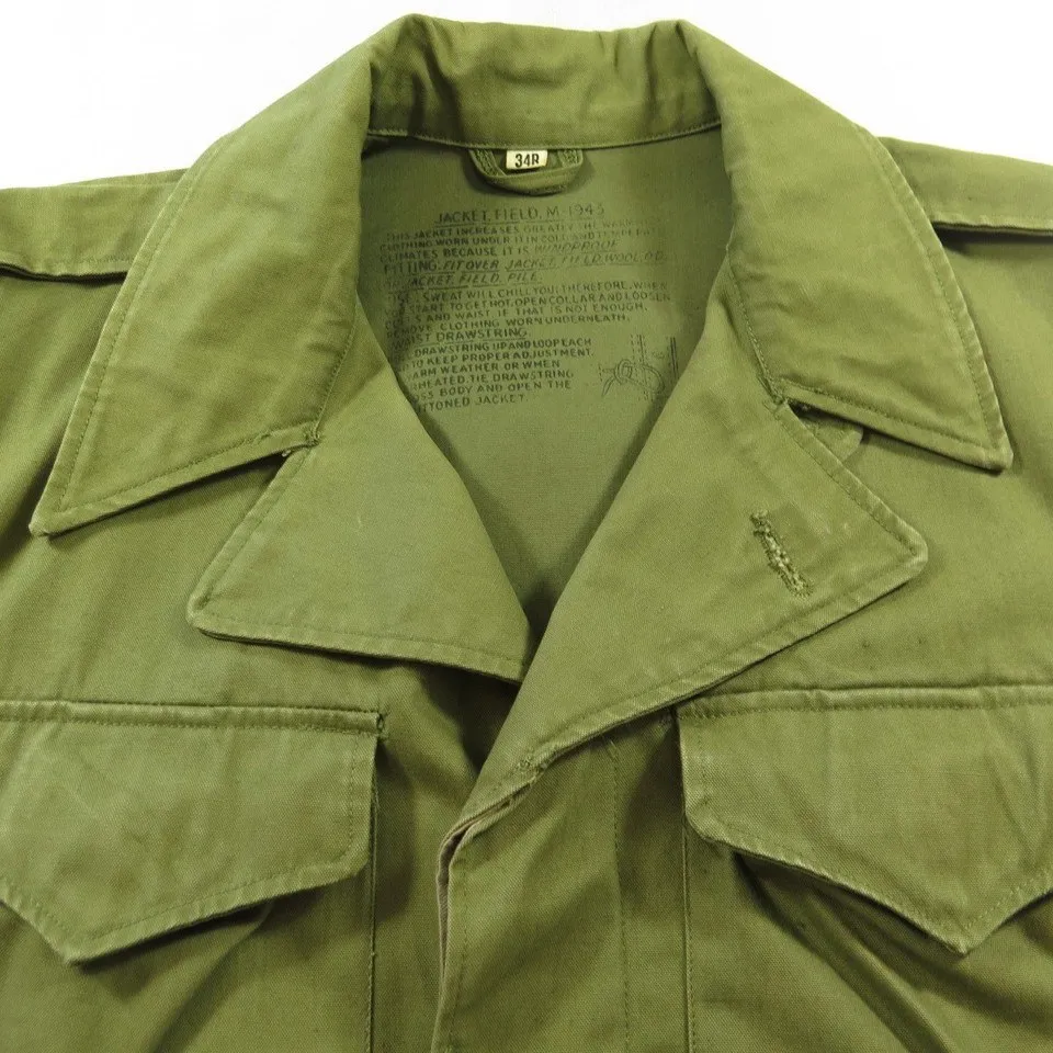 Vintage 40s M-43 Field Jacket 34 fits Medium or S Stenciled WWII Military