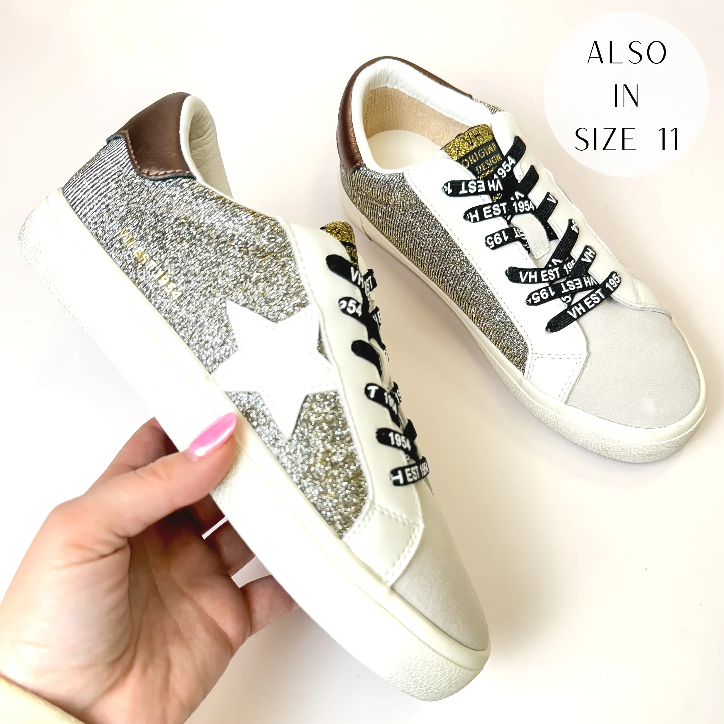 Vintage Havana | Flair 22 Sneakers in Black and Gold Metallic