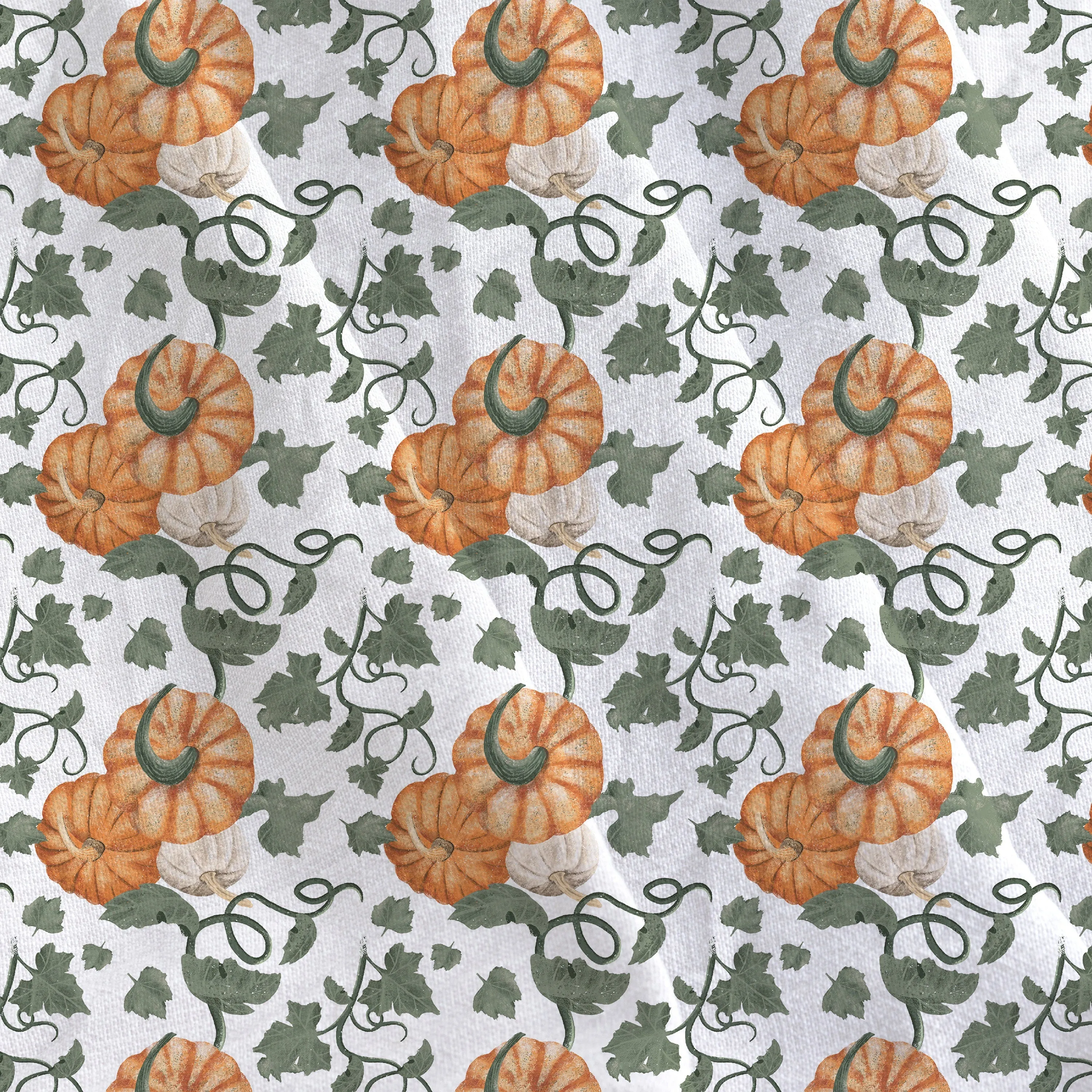 Vintage Linen By The Yard Halloween Pumpkin Print Linen Fabric For Bedding, Curtains, Dresses, Clothing, Table Cloth & Pillow Co