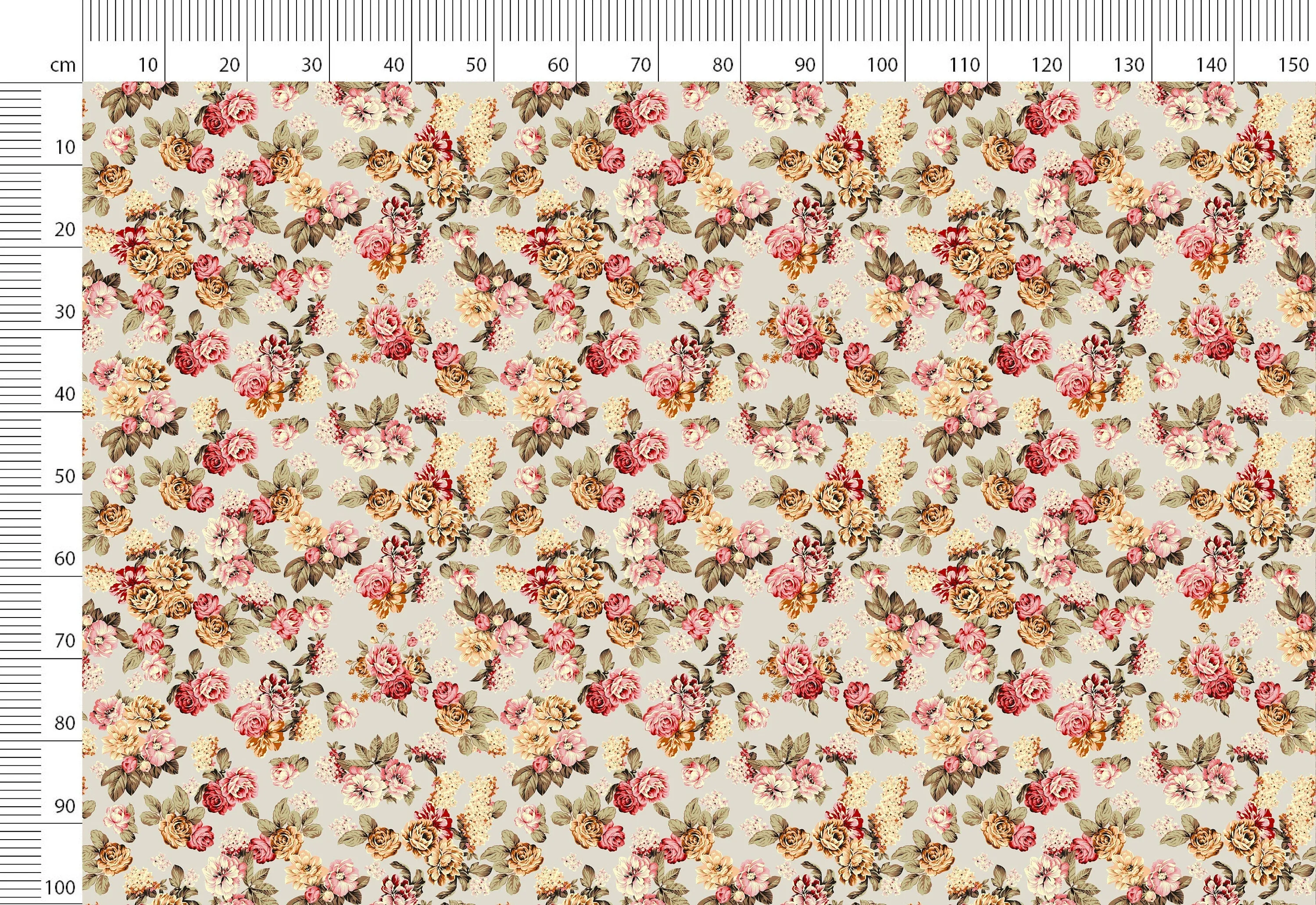 Vintage Linen By The Yard or Meter, Vintage Antique Roses Print Linen Fabric For Bedding, Curtains, Clothing, Table Cloth & Pill