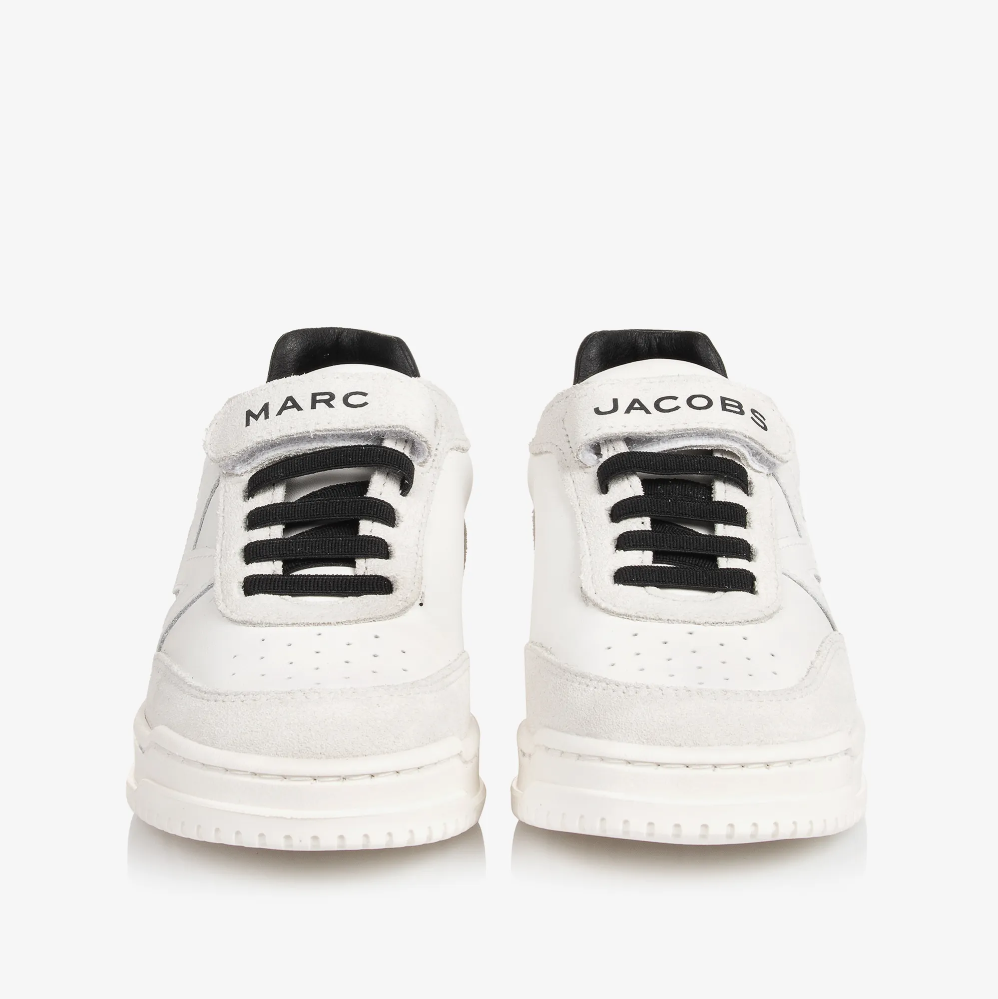 White Leather Velcro Trainers 