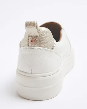 White zip platform trainers