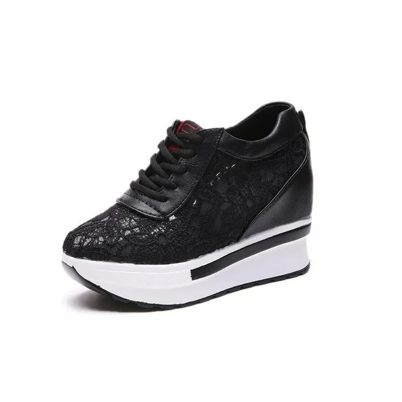 Women Platform Sneakers Black