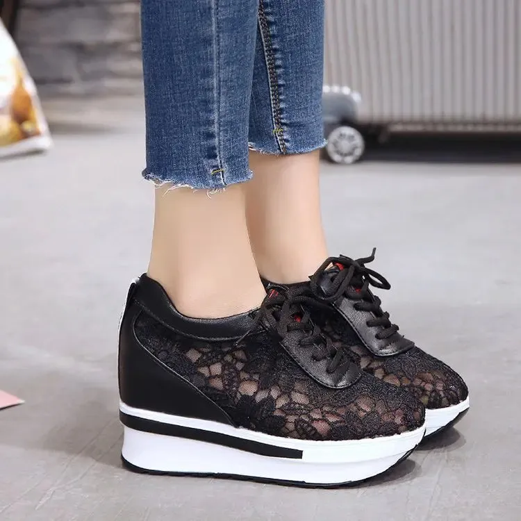 Women Platform Sneakers Black