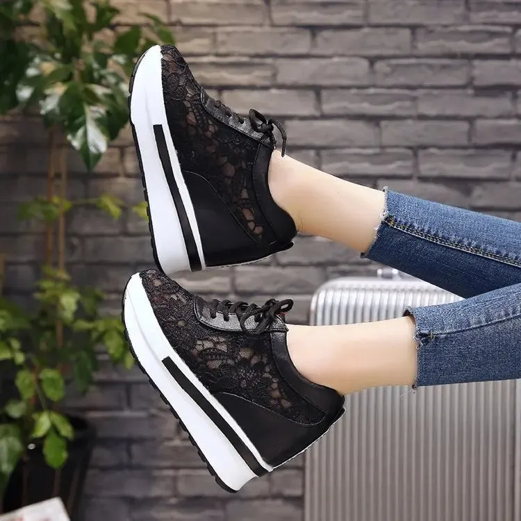 Women Platform Sneakers Black