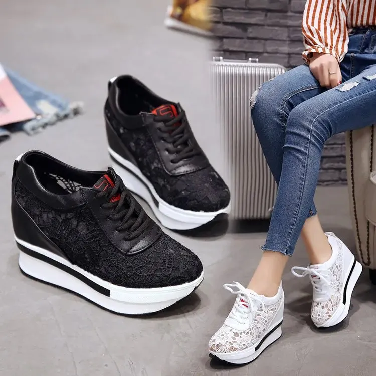 Women Platform Sneakers Black