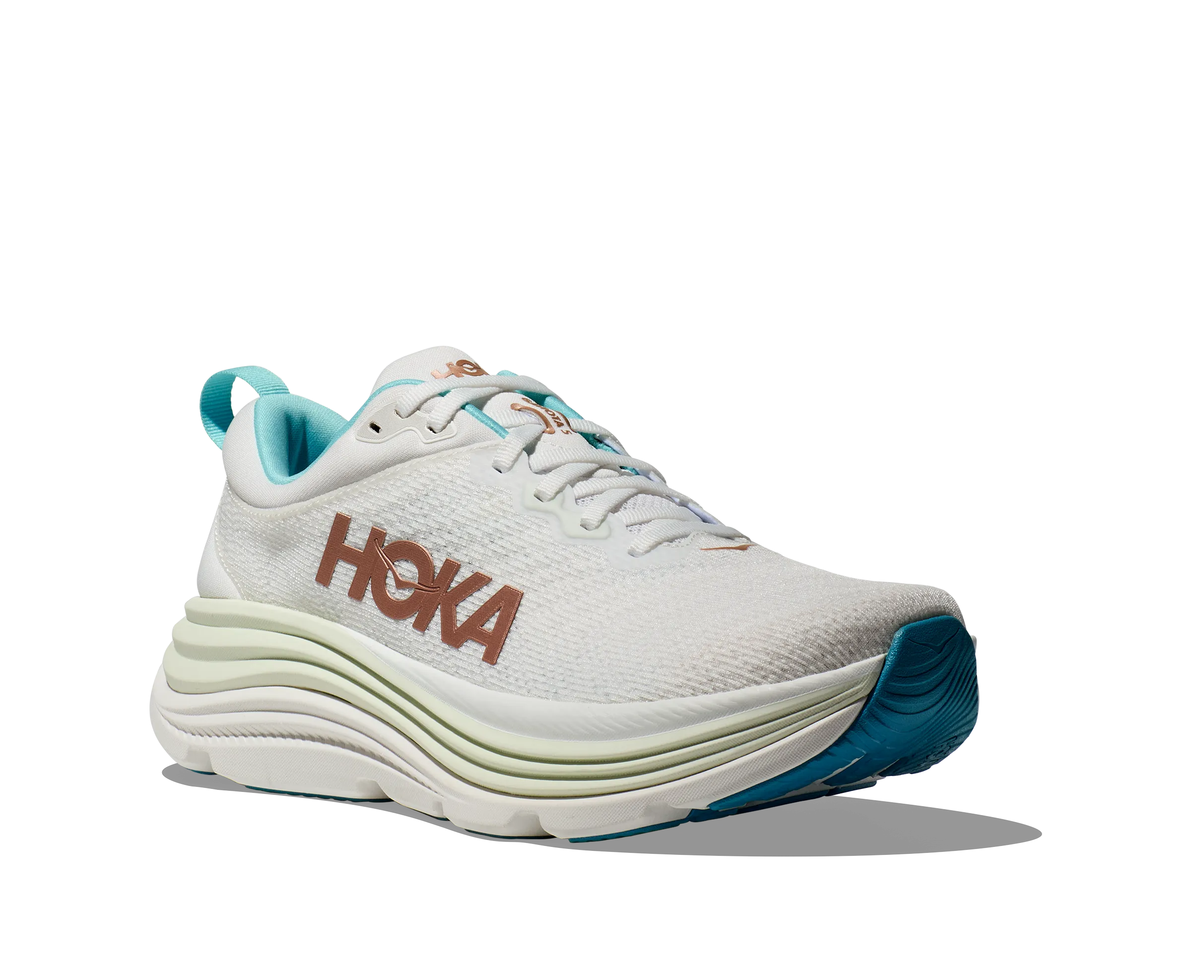 Women's Hoka Gaviota 5 Color: Frost / Rose Gold (WIDE WIDTH)