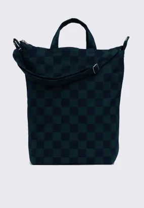 Zip Duck Bag - Navy Green Check